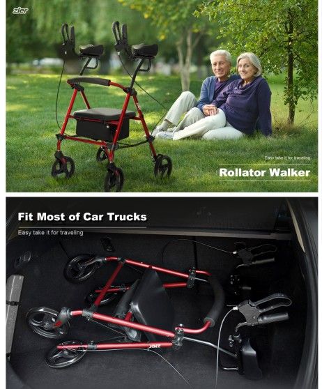 Invacare Aluminum Rolling Walker with Seat & Basket - photo 4