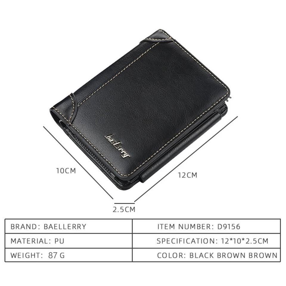 Leather Men Wallets High Quality Zipper Short Design Card Holder - photo 4