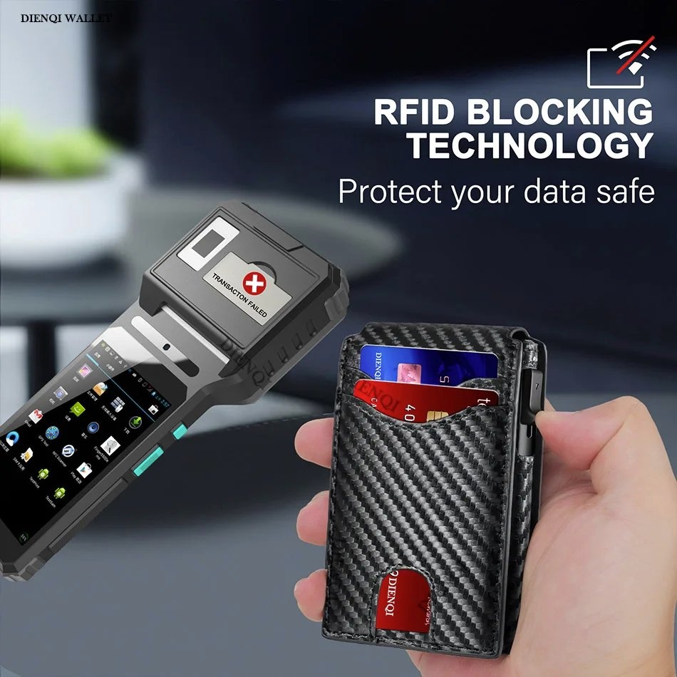 Carbon Fiber RFID Card Holder Wallet for Men - Anti-Theft, Slim - photo 3