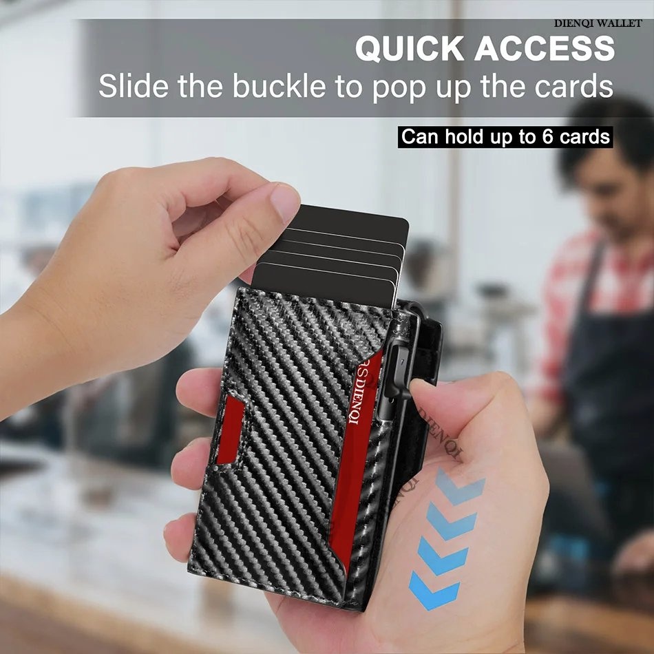 Carbon Fiber RFID Card Holder Wallet for Men - Anti-Theft, Slim - photo 4