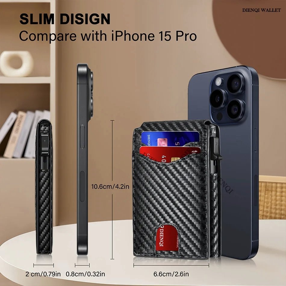 Carbon Fiber RFID Card Holder Wallet for Men - Anti-Theft, Slim - photo 5