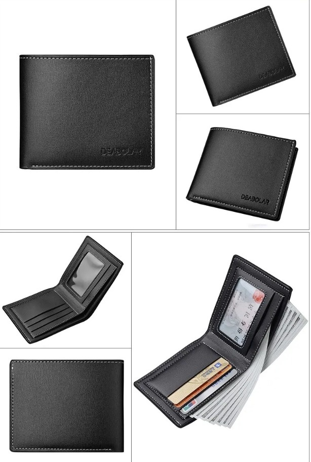 Leather Men Short Wallet Thin Style Folding Young Men Credit Car - photo 2