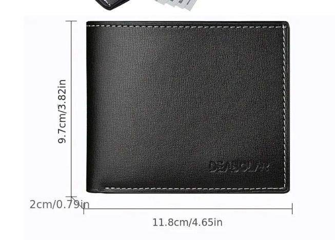 Leather Men Short Wallet Thin Style Folding Young Men Credit Car - photo 3