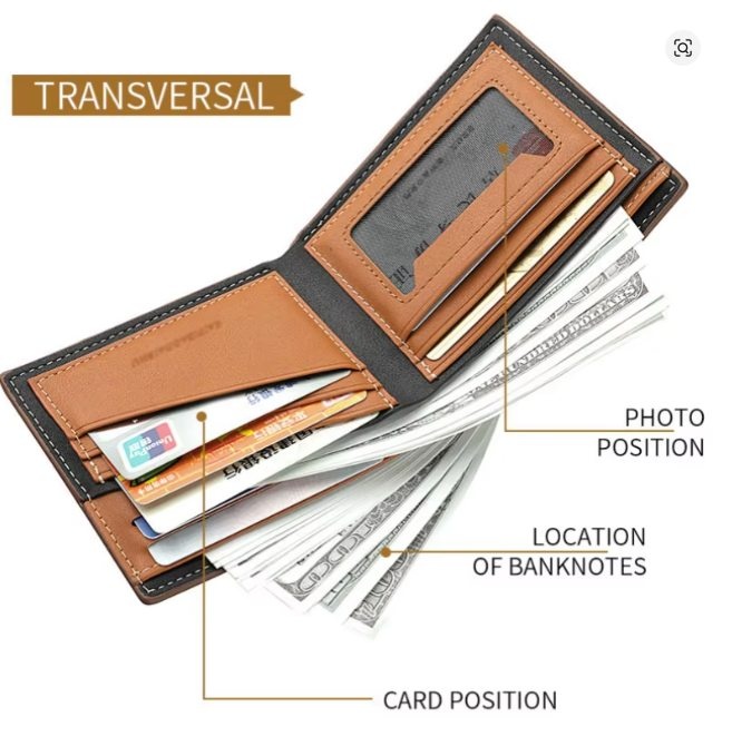 Men's Leather Stripe Wallet - Card Holder & Money Clip - photo 3