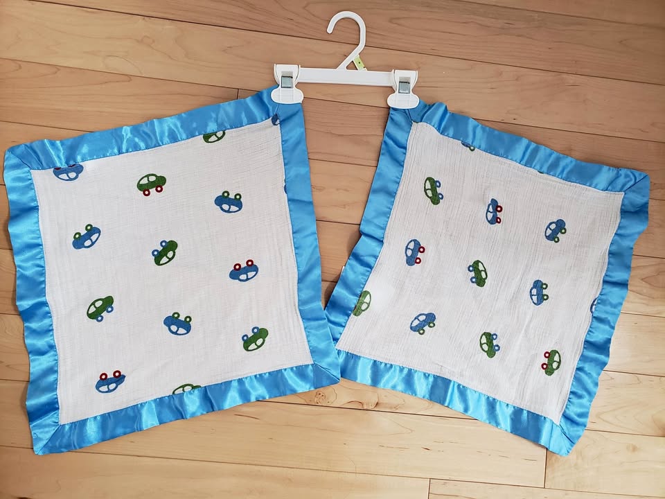 New Aden + Anais Blue Green Car Issie Baby Security Blankets