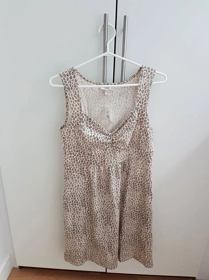 BNWT Loft Beige & Brown Print Dress - Size 6 thumbnail