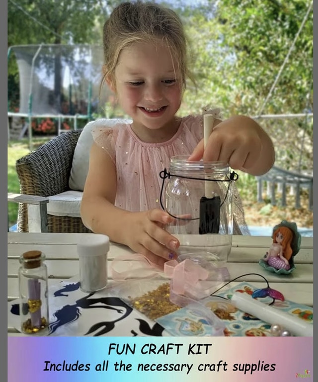Make Your Own Mermaid Toy Night Light Lantern Jar - photo 5