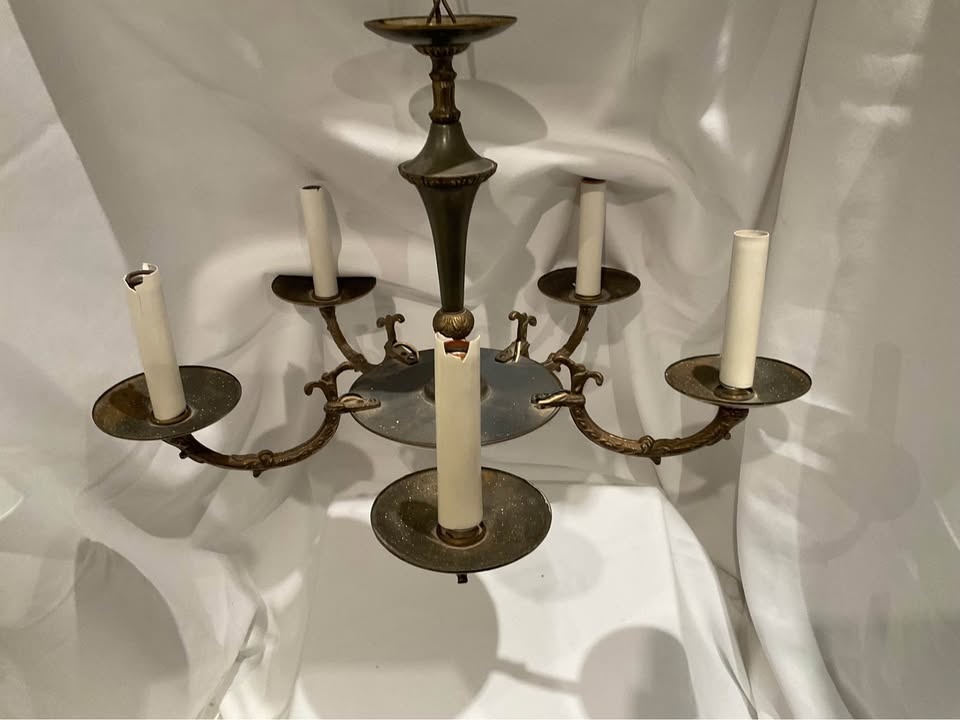 Vintage French Empire Style Chandelier - Brass - photo 2