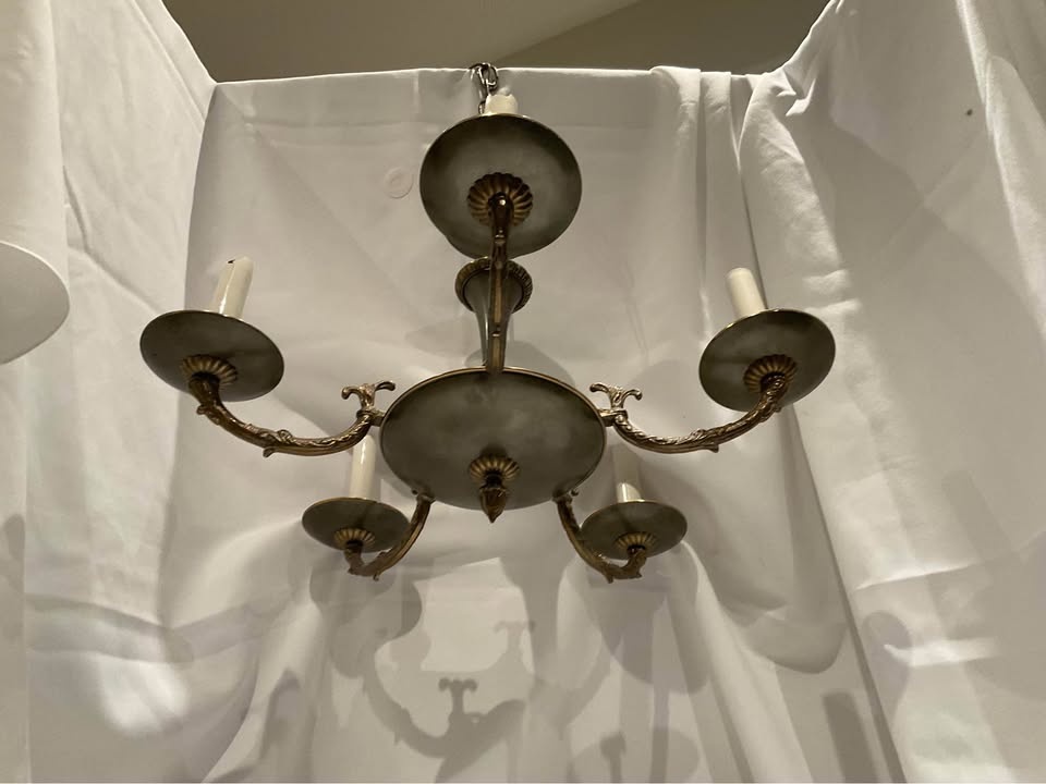 Vintage French Empire Style Chandelier - Brass - photo 3