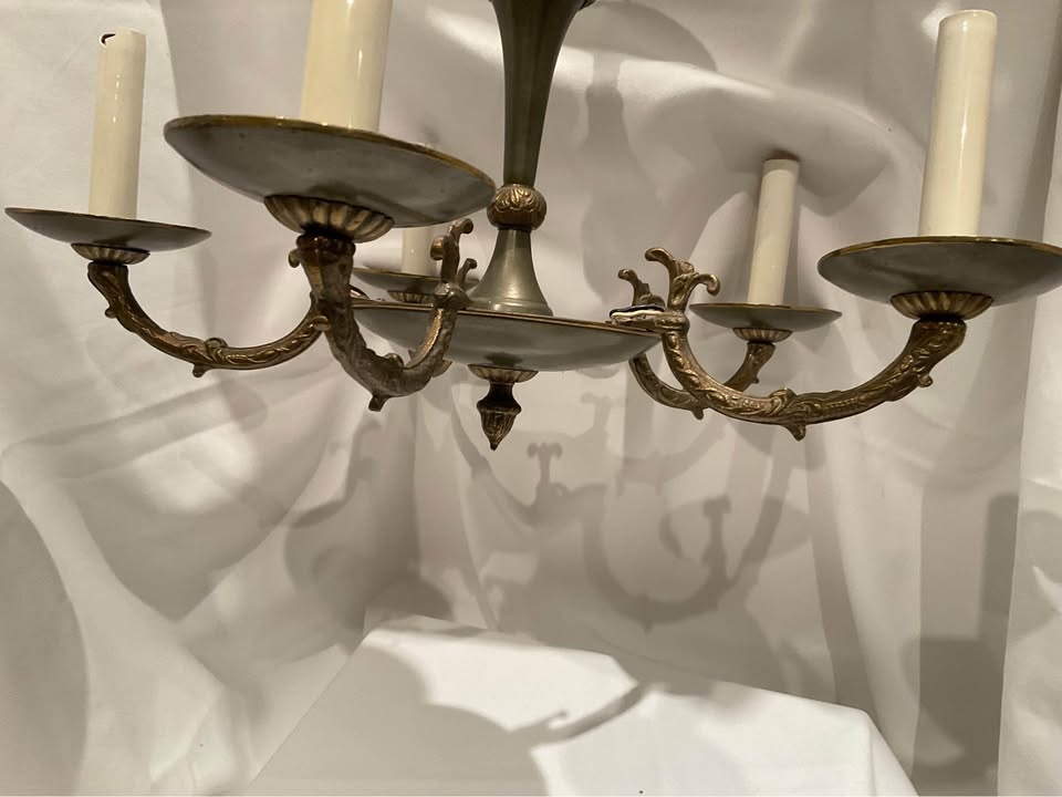 Vintage French Empire Style Chandelier - Brass - photo 4
