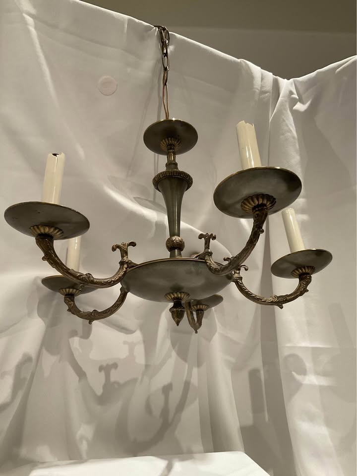 Vintage French Empire Style Chandelier - Brass - photo 5