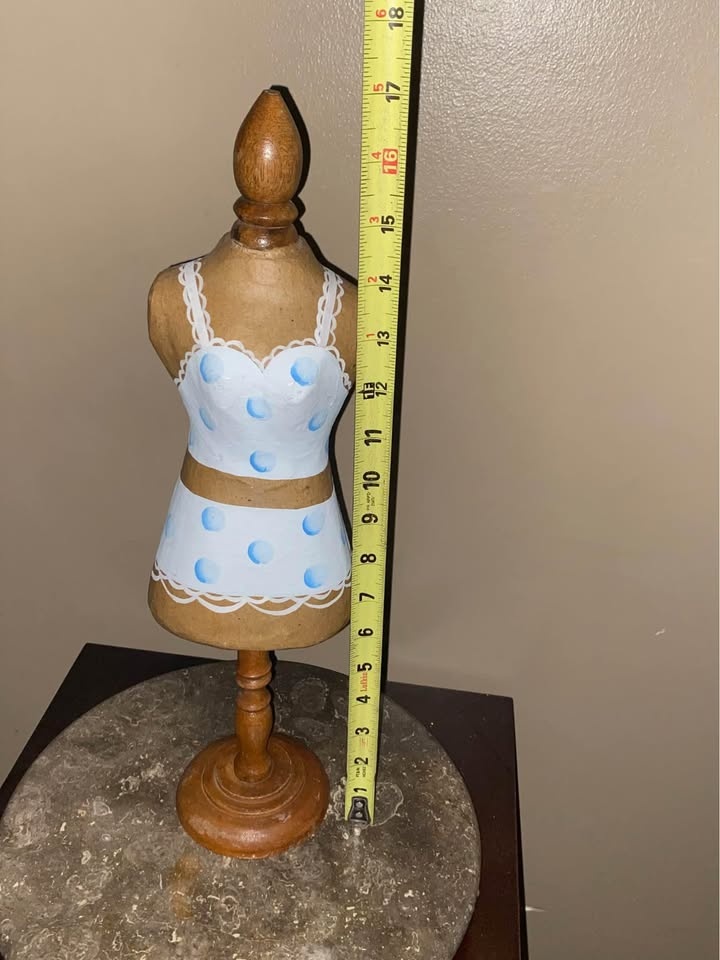 Vintage Papier Mache Mannequin on Wooden Stand - photo 2