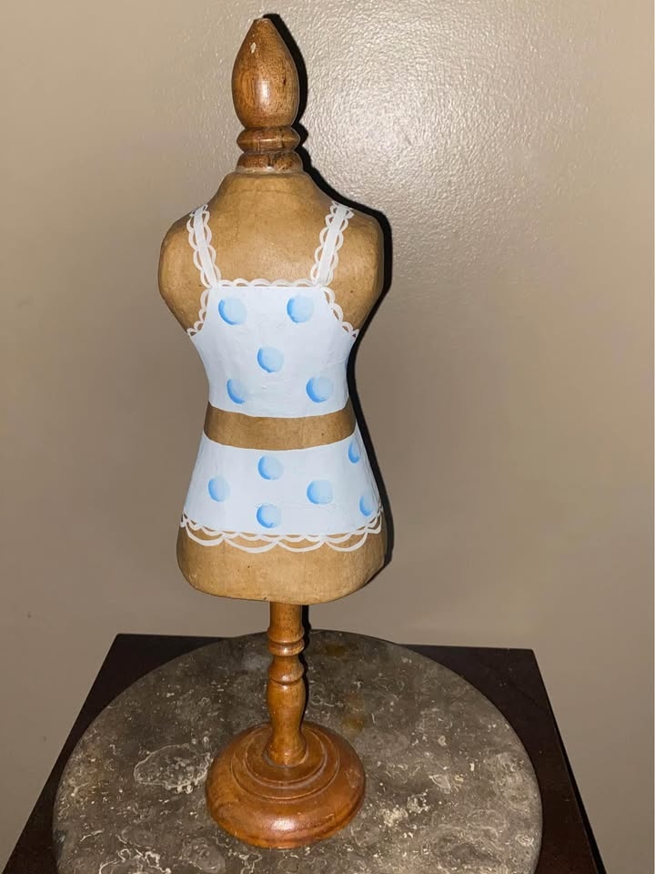 Vintage Papier Mache Mannequin on Wooden Stand - photo 3