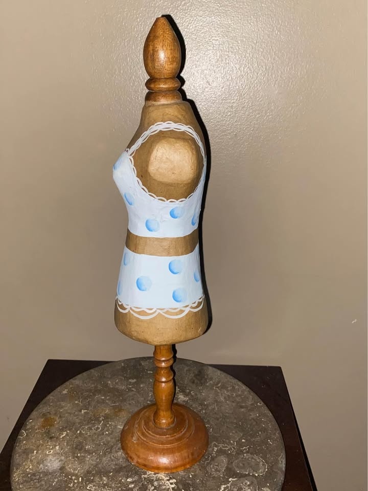 Vintage Papier Mache Mannequin on Wooden Stand - photo 5