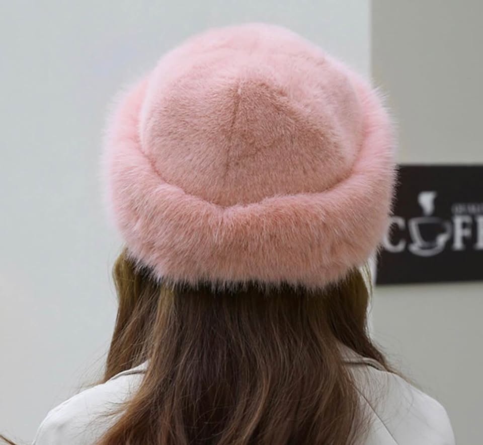 Fluffy pink winter hat - photo 2