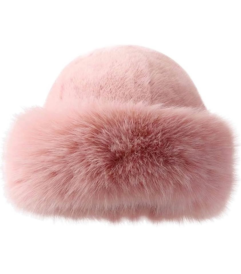 Fluffy pink winter hat - photo 3