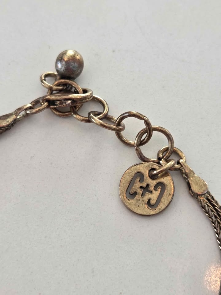 C&C Gold Tone Crystal Statement Bracelet - Boho Vintage Rhinesto - photo 4