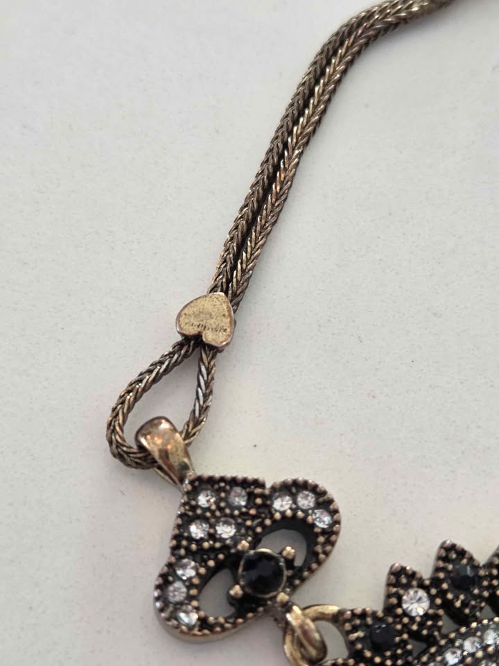 C&C Gold Tone Crystal Statement Bracelet - Boho Vintage Rhinesto - photo 5