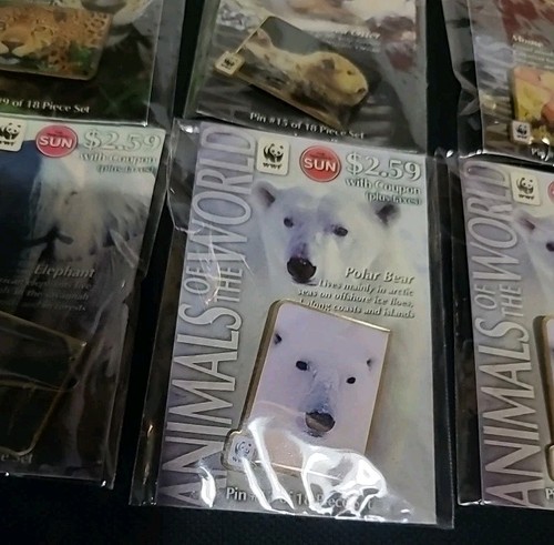WWF Animals of the World 1986 Lapel Pins New in Package Lot Of 2 - photo 3