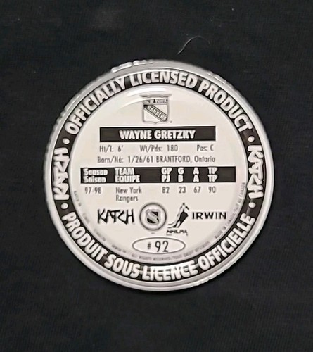1997-98 Katch Hockey Medallion #92 Wayne Gretzky Rangers - photo 2