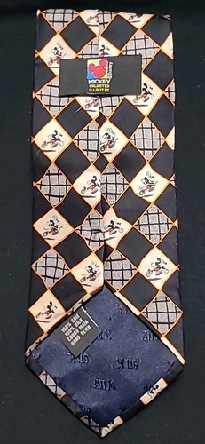 Walt Disney Color Block Mickey Run Poses 100% Silk Tie - photo 3
