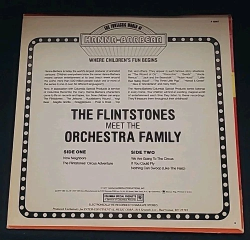 THE FLINTSTONES -(LP)- THE FLINTSTONES MEET THE ORCHESTRA FAMILY - photo 2