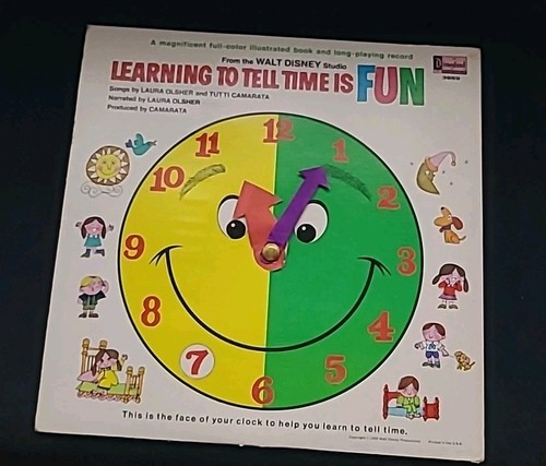 Vintage Disney Learning to Tell Time LP Vinyl Record - photo 2