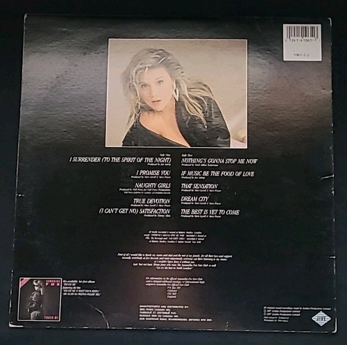 Samantha Fox Self Titled 1987 Vinyl LP Naughty Girls, I Surrende - photo 2