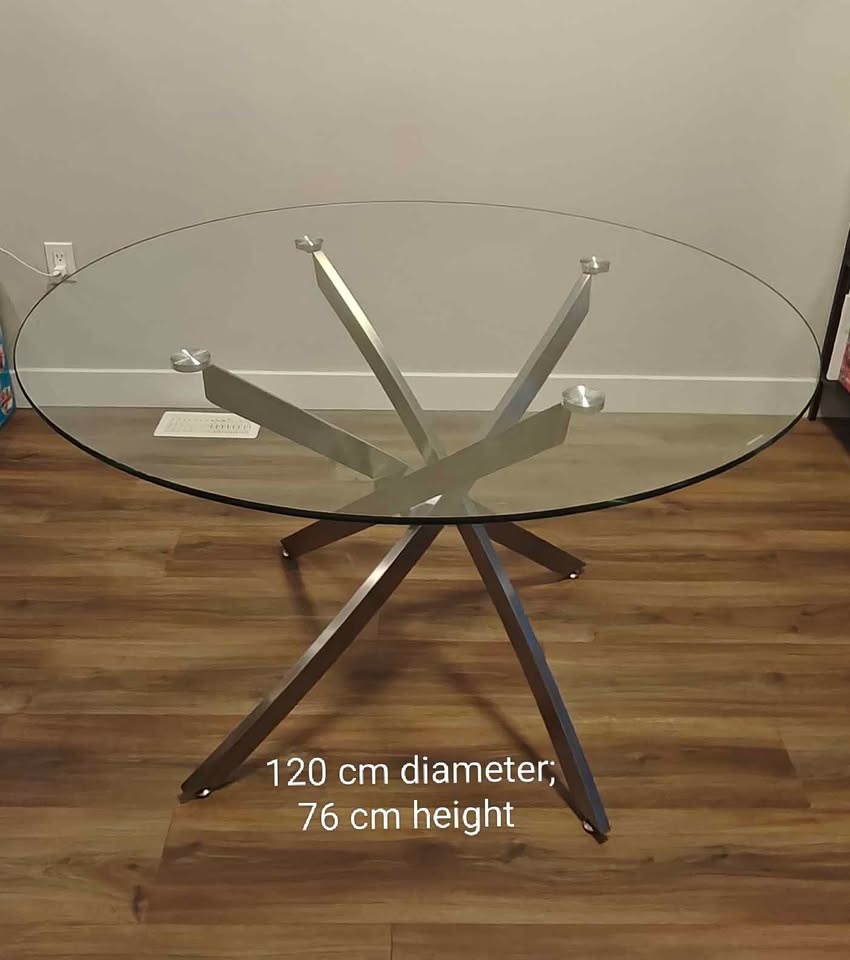 Round Glass Dining Table - 47" - photo 2