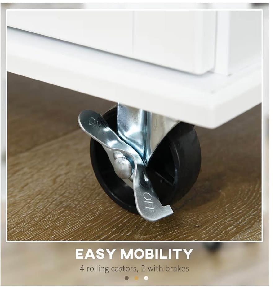 MOVING SALE! HOMCOM White Kitchen Island Cart w/ Storage, Drawer - photo 5