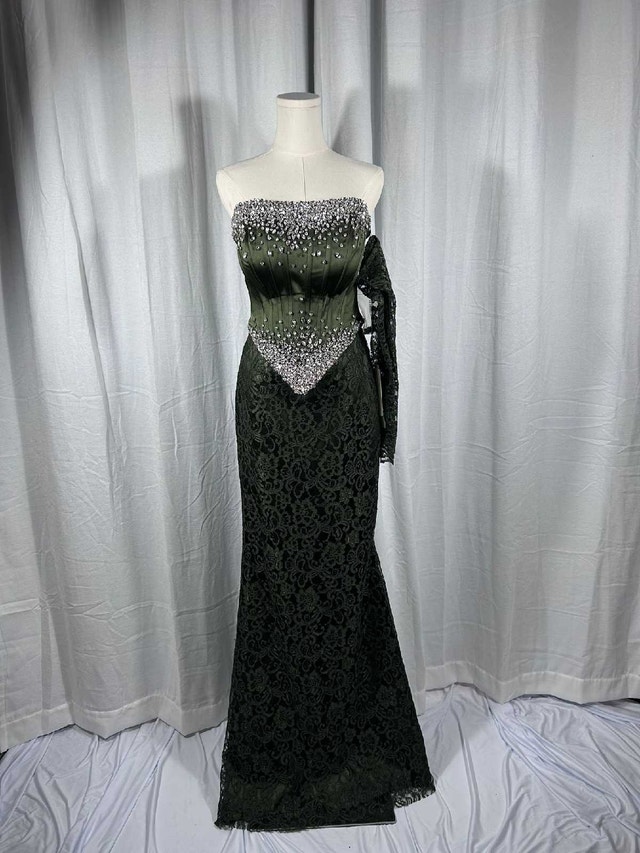 Emerald Green Beaded Formal Dress – BRAND NEW – $400