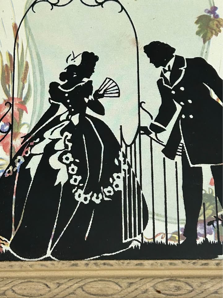 Vintage Reverse Painted Glass Silhouette – Victorian Courting Co - photo 2