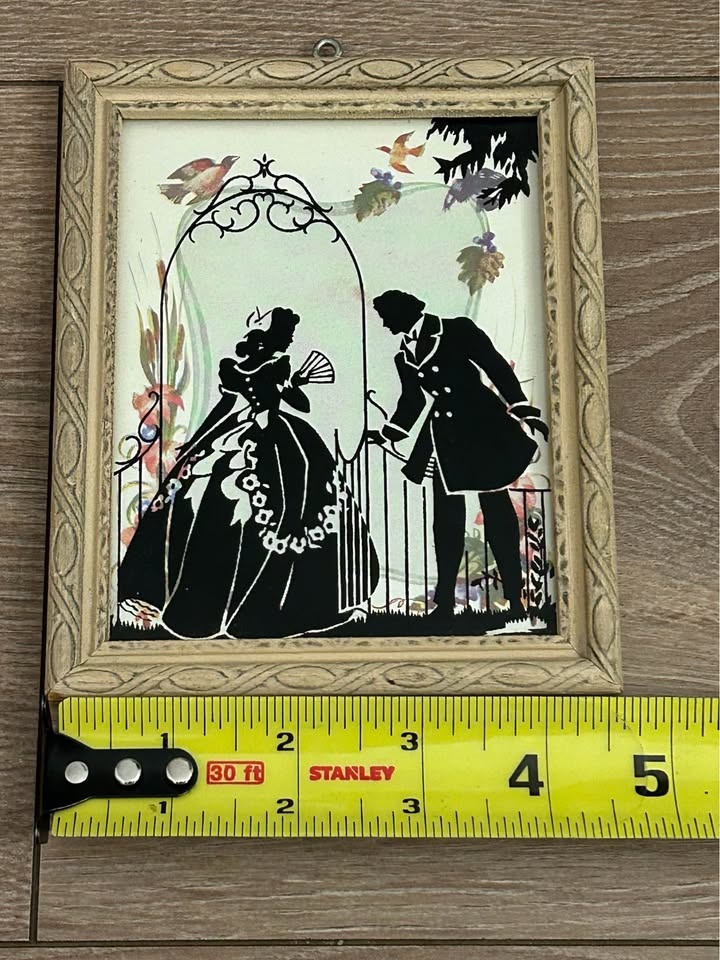 Vintage Reverse Painted Glass Silhouette – Victorian Courting Co - photo 3