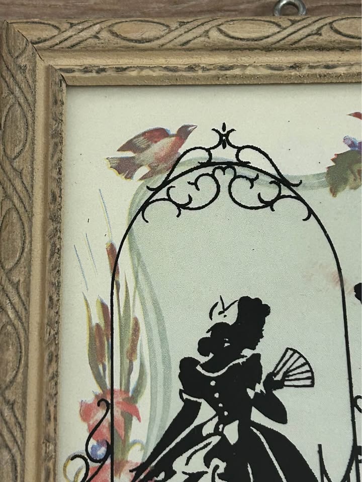 Vintage Reverse Painted Glass Silhouette – Victorian Courting Co - photo 5