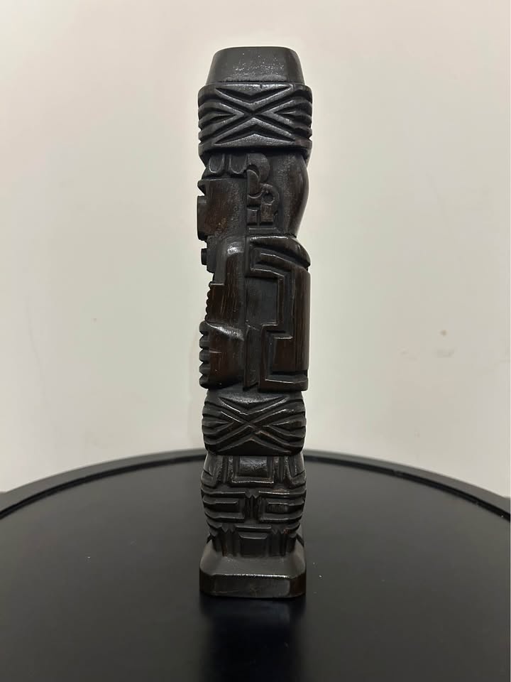 Vintage Hand-Carved Tiwanaku Monolith – Bolivia 1977 Andean Folk - photo 3