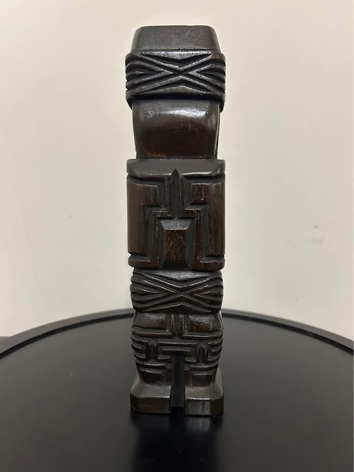 Vintage Hand-Carved Tiwanaku Monolith – Bolivia 1977 Andean Folk - photo 4