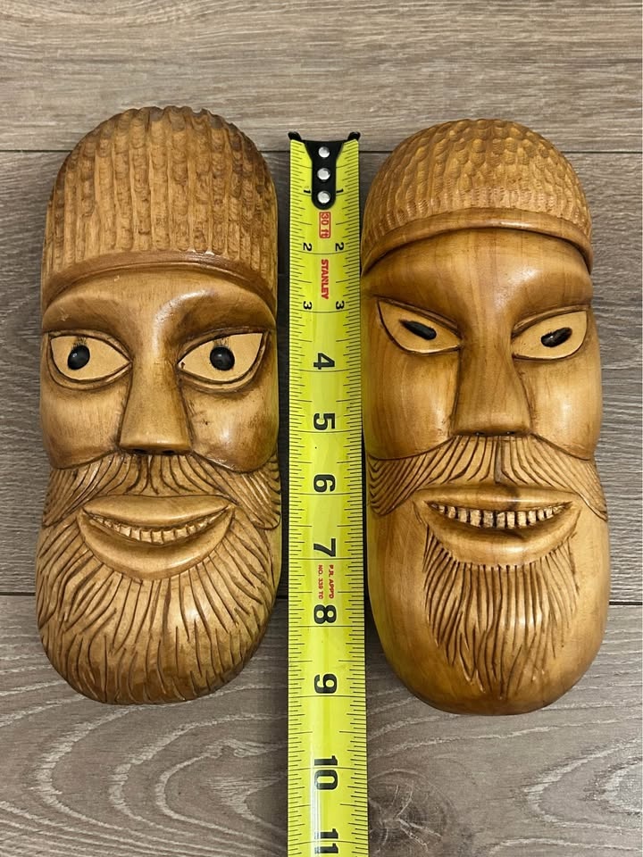 Hand-Carved Wooden Folk Masks - Signed Calgary Artist - photo 4