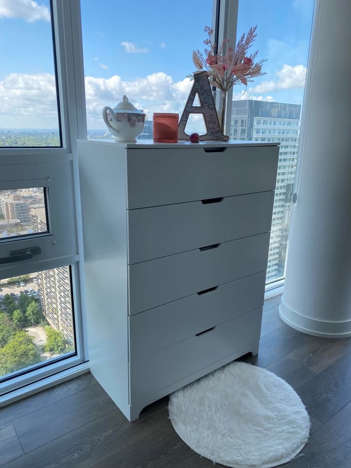 Brand New White 5 Drawer Dresser (Assembled) - photo 2