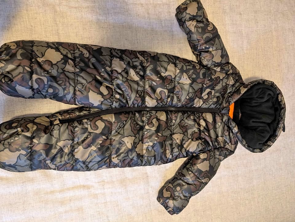 Dino camo snowsuit 12-18 months