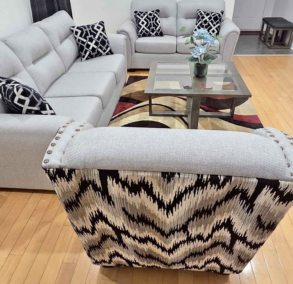 High density Sofa set with Accent chair + Coffee table + Rug + 4