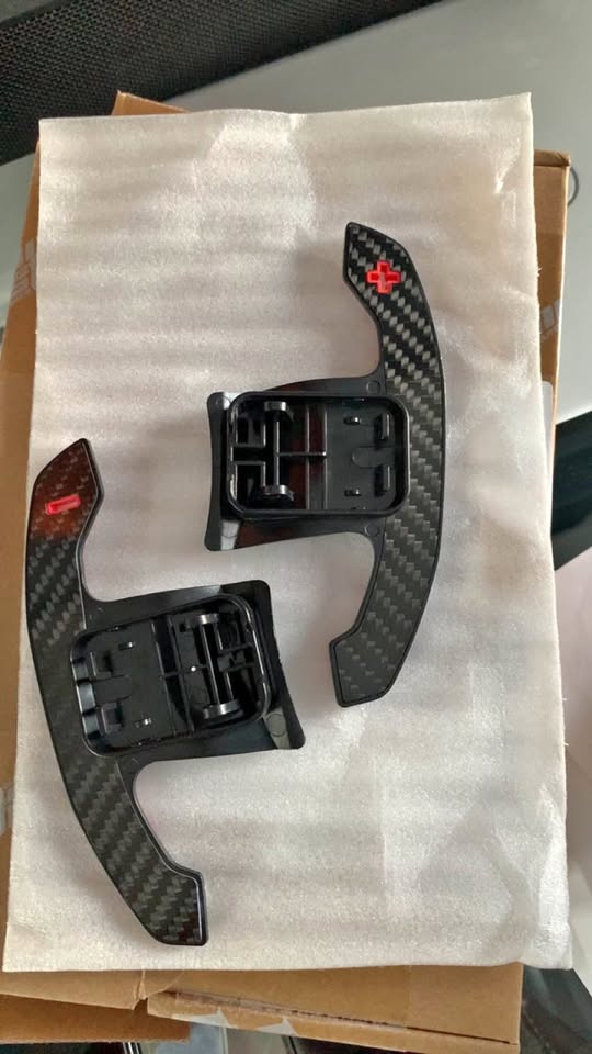 BMW Carbon Fibre Paddle Shifters Red Back