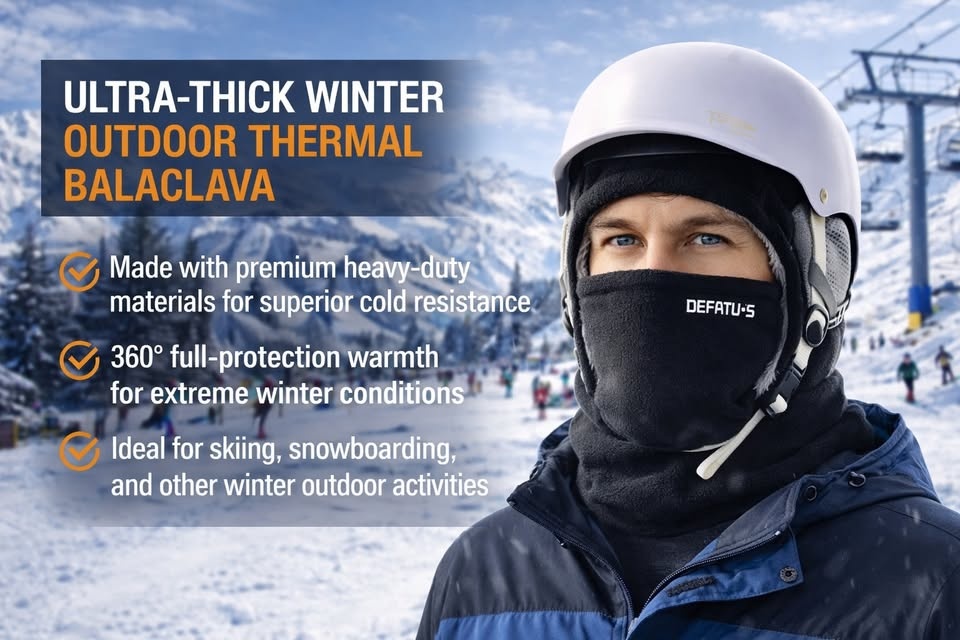 Winter Warm Windproof Balaclava Hood, Fleece Lined & Thickened - photo 2