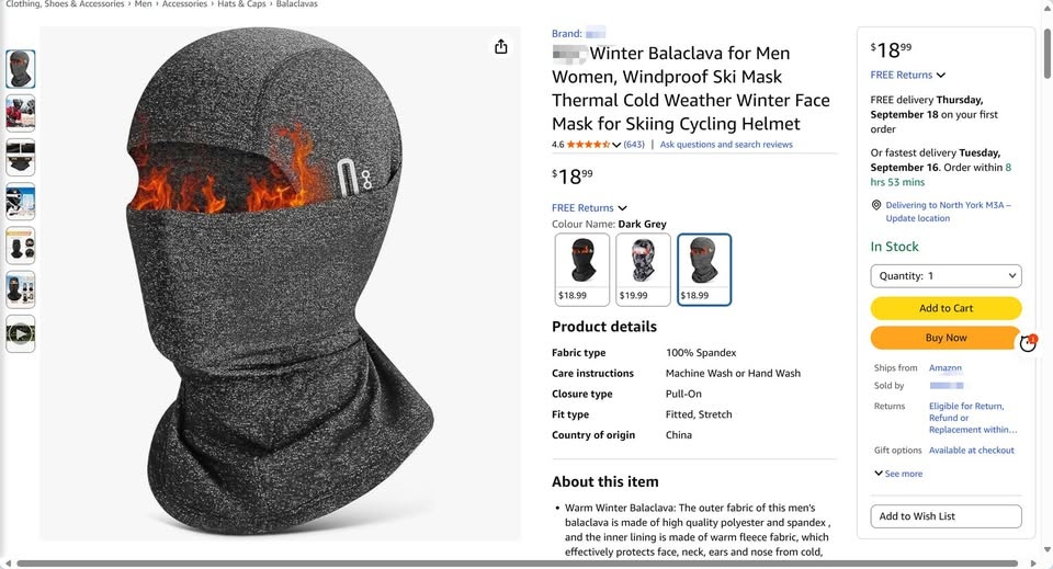 Winter Fleece Balaclava with Glasses Hole - photo 5