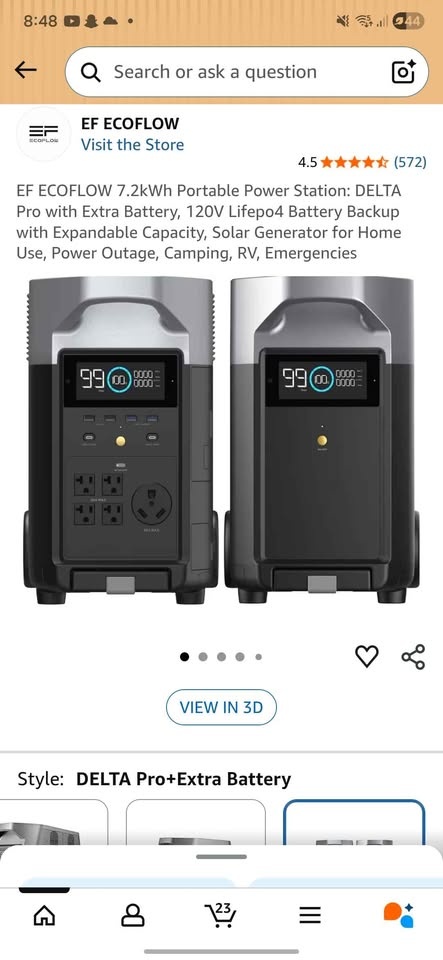 EcoFlow DELTA Pro + Smart Extra Battery (7.2 KWh) – Open Box - photo 4