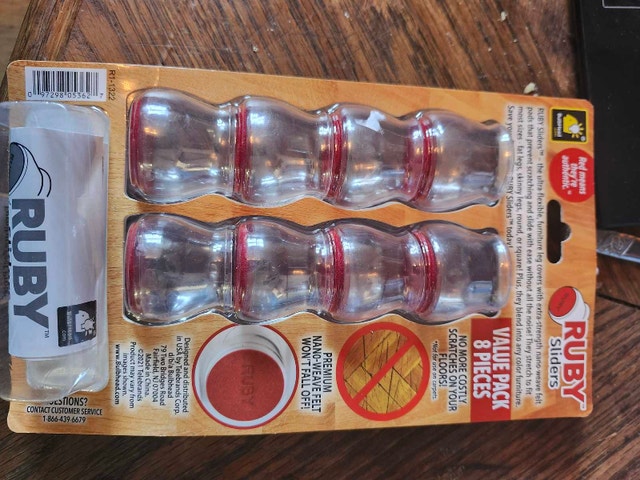 Ruby Sliders 8-Piece Chair Leg Protectors