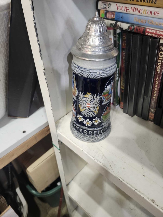 German Beer Stein - Pewter Lid & Handle - photo 3