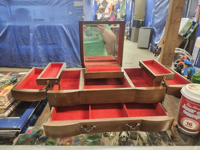 Wooden Jewellery Box with Mirror