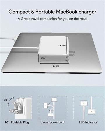 85W Mac Book Pro Charger, Replacement AC 85w 2T-Ti - photo 2