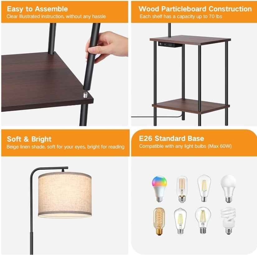 OUTON Floor Lamp with Table, Type C, AC Outlet - photo 4