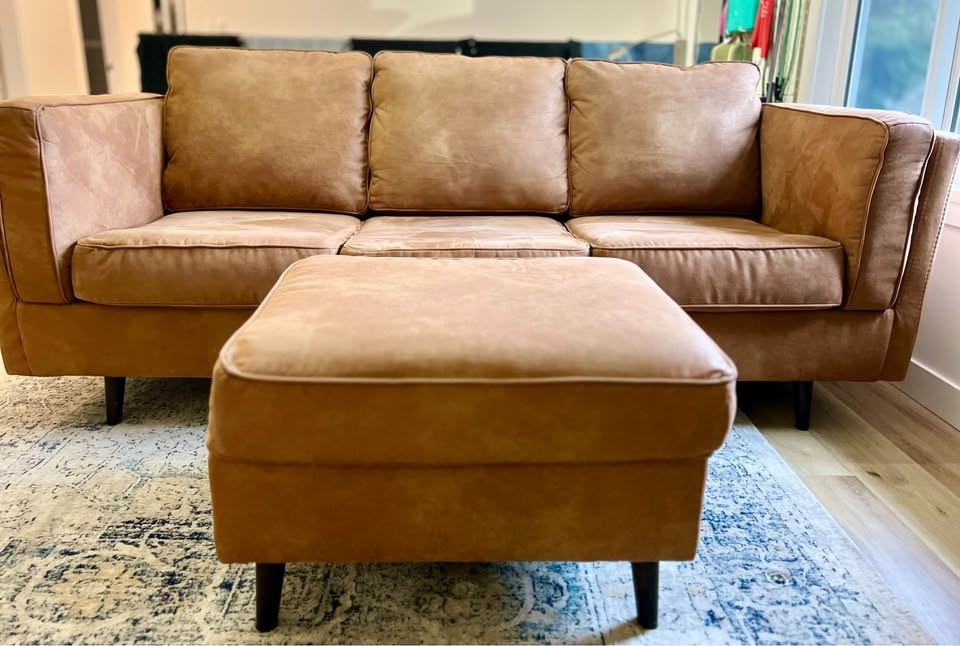 Mid-Century Modern Sofa & Ottoman - photo 3